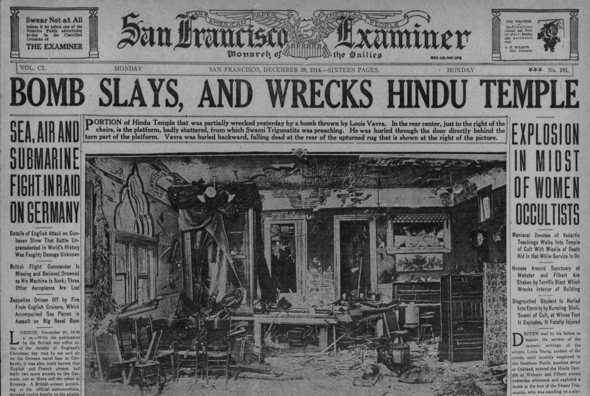 Portada del San Francisco Examiner, 28 de diciembre de 1914.