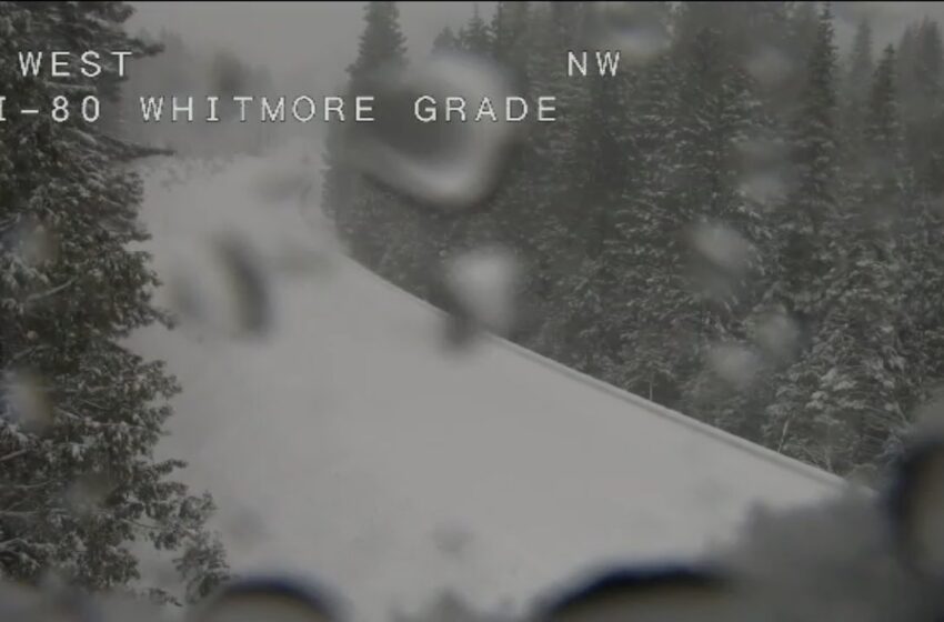  I-80 se cierra en la Sierra, la nieve golpea las elevaciones más bajas