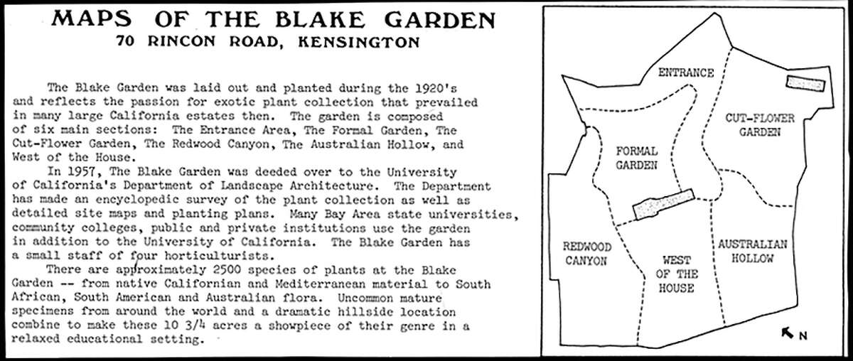 Un mapa que detalla las diversas "habitaciones" y áreas dentro de Blake Garden de Blake Estate Collection.