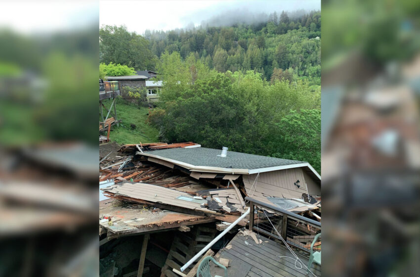  La casa del condado de Marin se derrumba por completo tras una lluvia torrencial