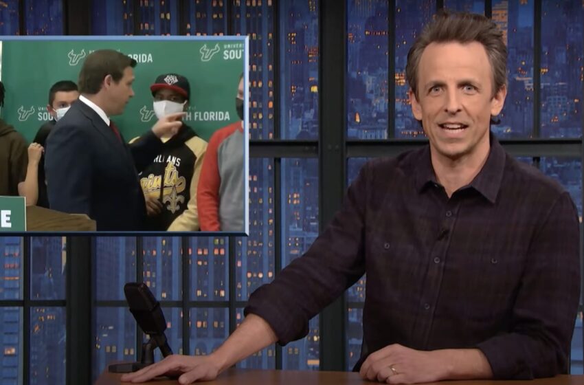  Seth Meyers se ensaña con el gobernador de Florida Ron DeSantis por regañar a los niños enmascarados