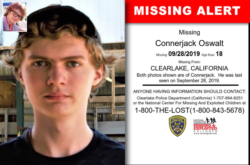  El adolescente californiano desaparecido Connerjack Oswalt es encontrado a salvo en Utah después de tres años