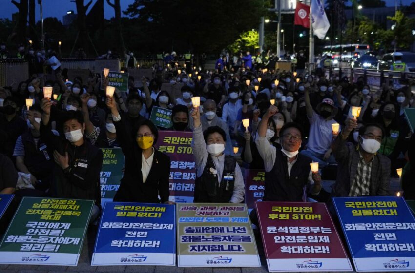  Aumenta la preocupación por la economía surcoreana debido a la huelga de camioneros