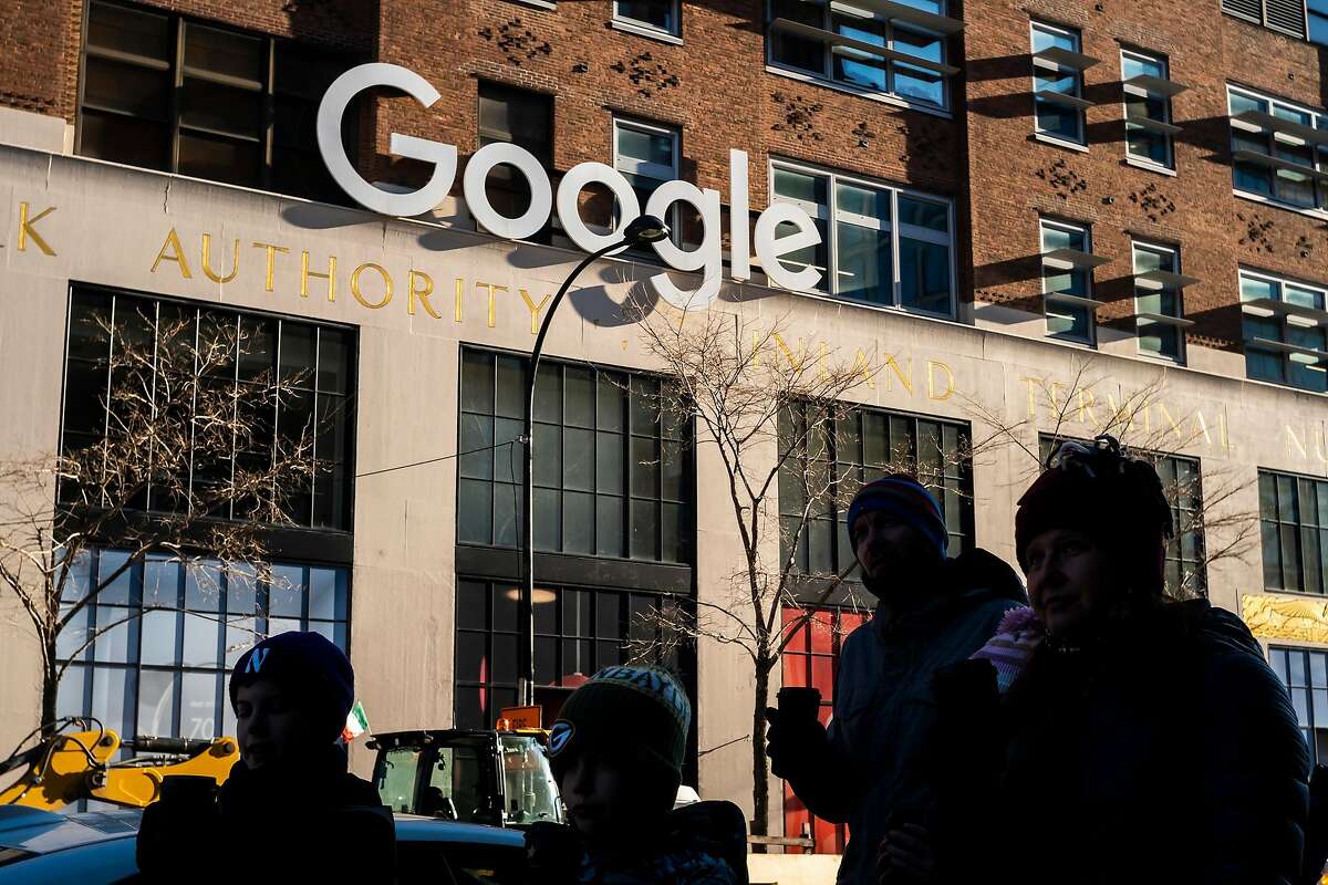 El letrero en las oficinas de Google en Nueva York el 26 de diciembre de 2020.