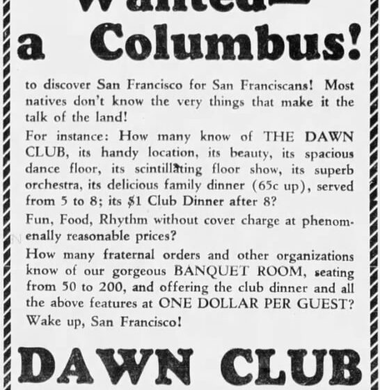  Un salón de jazz de San Francisco de la década de 1930, el Dawn Club, verá un renacimiento en el centro