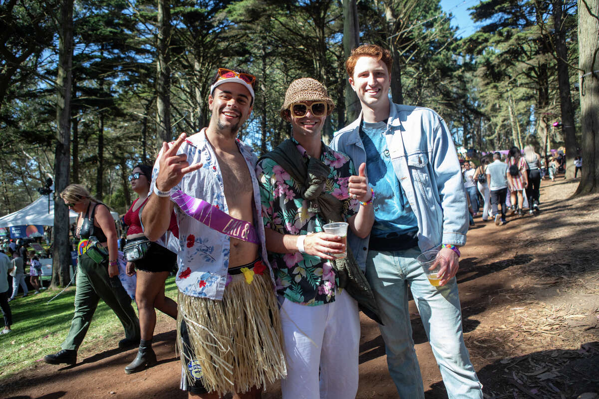 (De izquierda a derecha) Matias Solo, Robbie Davidson y Gustav Bergman en Outside Lands en Golden Gate Park en San Francisco, California, el 6 de agosto de 2022.