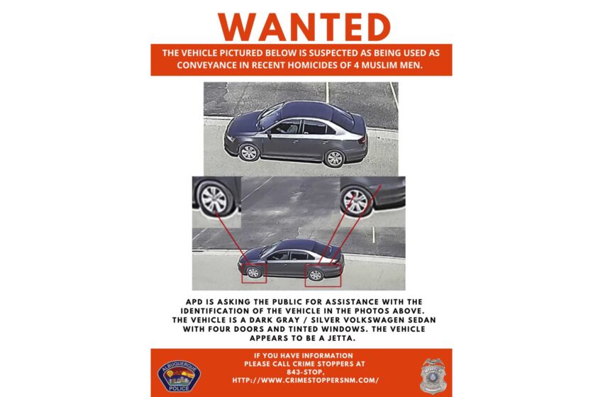  La policía de Albuquerque busca un coche por los asesinatos de 4 hombres musulmanes