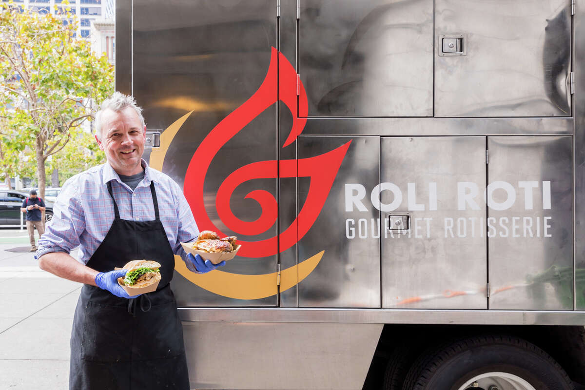 Thomas Odermatt en el camión de comida Roli Roti en el Ferry Building en San Francisco el 20 de septiembre de 2022.