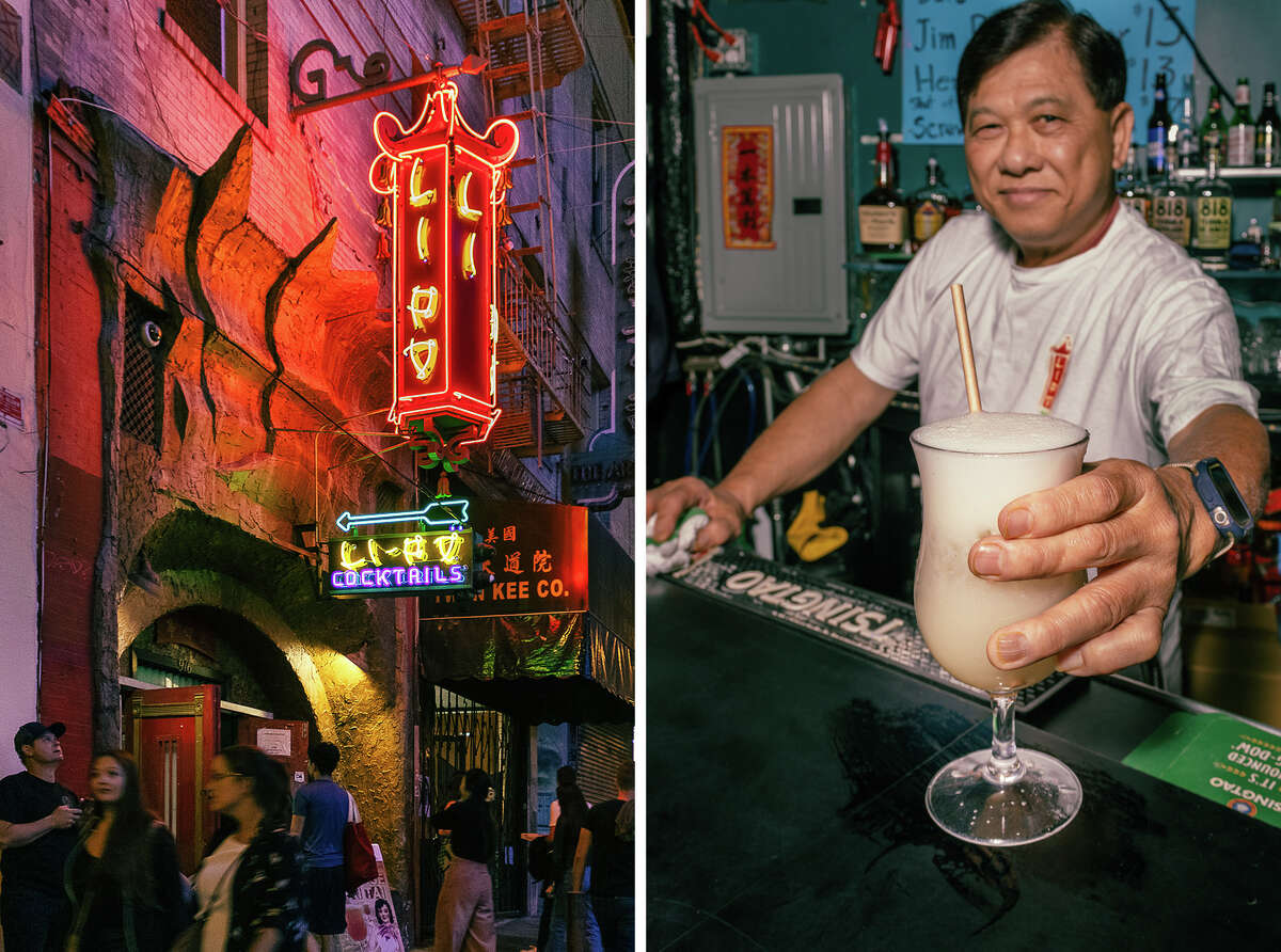 Li Po Cocktail Lounge se encuentra en el corazón de Chinatown en 916 Grant Avenue desde que abrió sus puertas en 1937; el propietario Kenneth Lee presenta su firma mai tai.