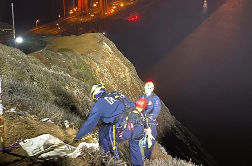 Ha tenido mucha suerte: Una mujer sobrevive a una caída de 150 pies desde un acantilado cerca del puente Golden Gate
