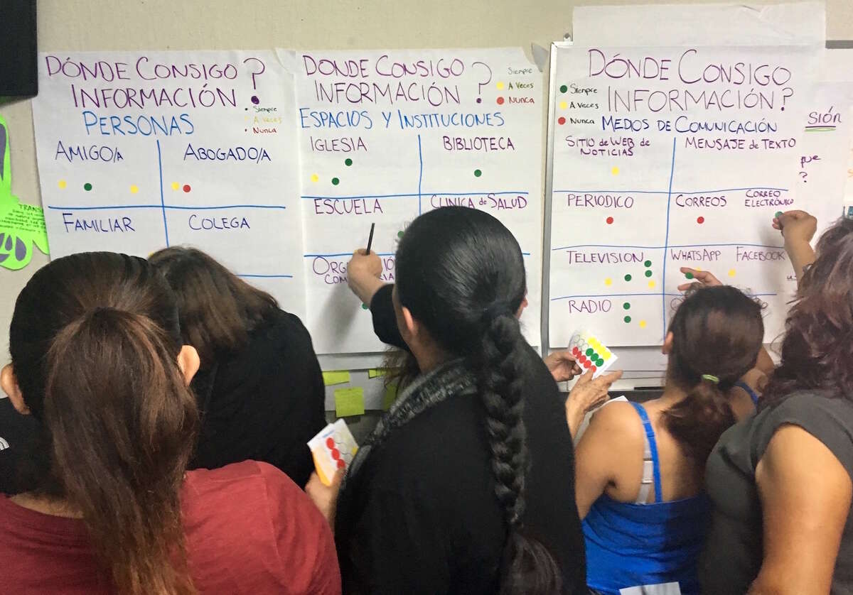 El Tímpano recopila comentarios de inmigrantes latinos y mayas del Área de la Bahía durante una reunión de divulgación. 