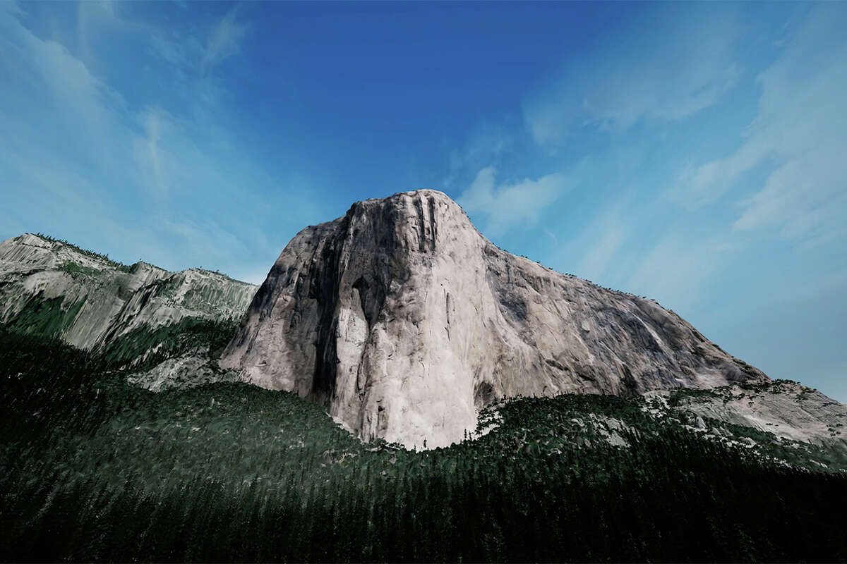 Una captura de pantalla de "Experience Yosemite", un recorrido de realidad virtual por Yosemite.