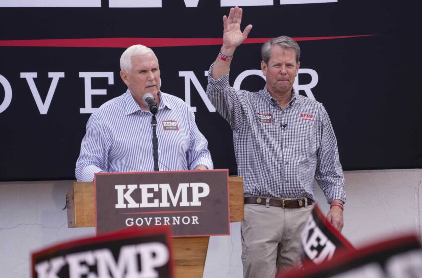  Pence respalda a Kemp, del Partido Republicano, mientras que la demócrata Abrams se enfrenta a Medicaid
