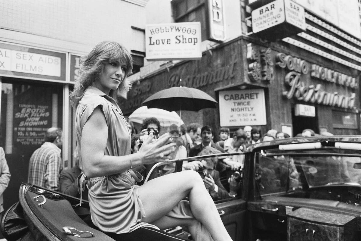 La actriz estadounidense Marilyn Chambers en Londres en 1979.