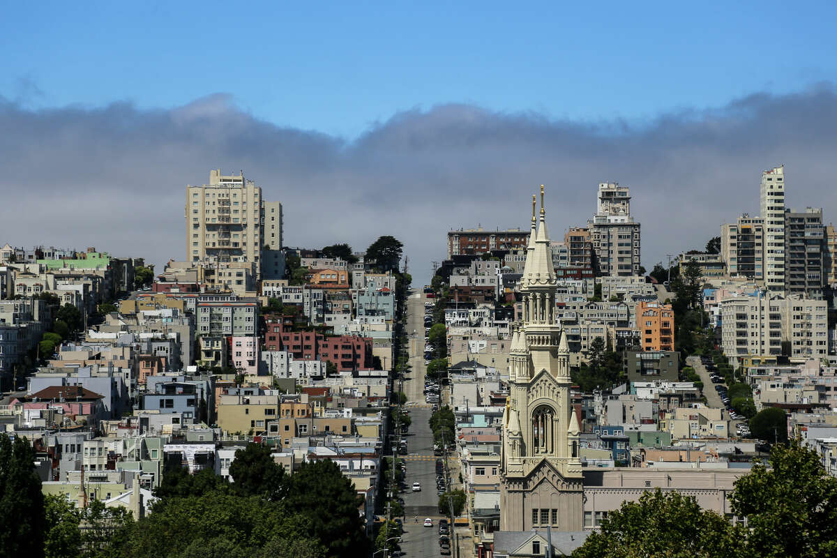 Mirando algunas de las colinas de San Francisco desde Filbert Street.