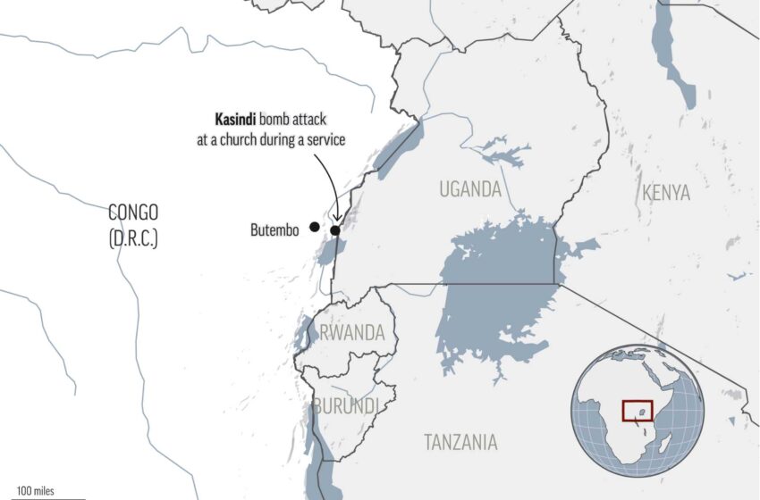  El ejército del Congo dice que una bomba en una iglesia mata a 10 personas, se sospecha de extremistas