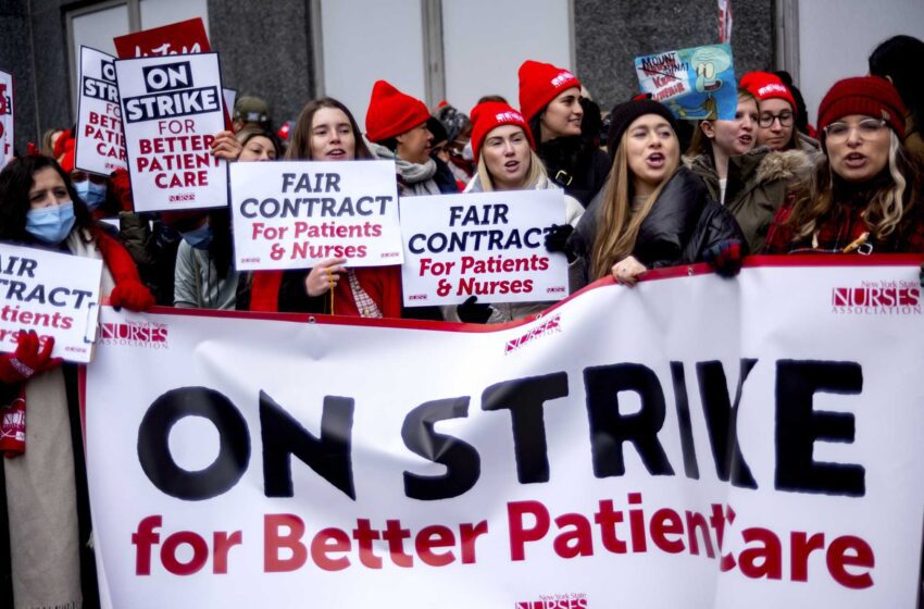  Las enfermeras se declaran en huelga en 2 grandes hospitales de Nueva York