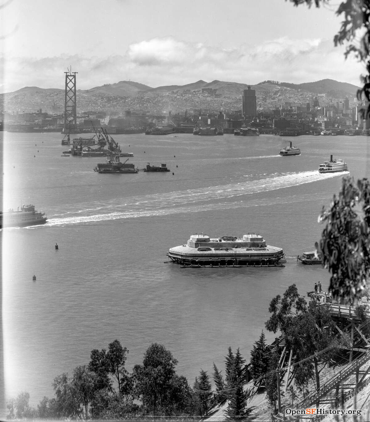 Vista de San Francisco desde la isla Yerba Buena, 1934.