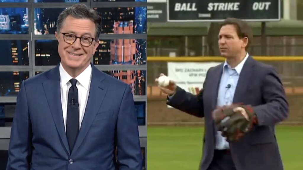 Colbert se burla de la “entrevista literal de softball” de Fox con Ron DeSantis