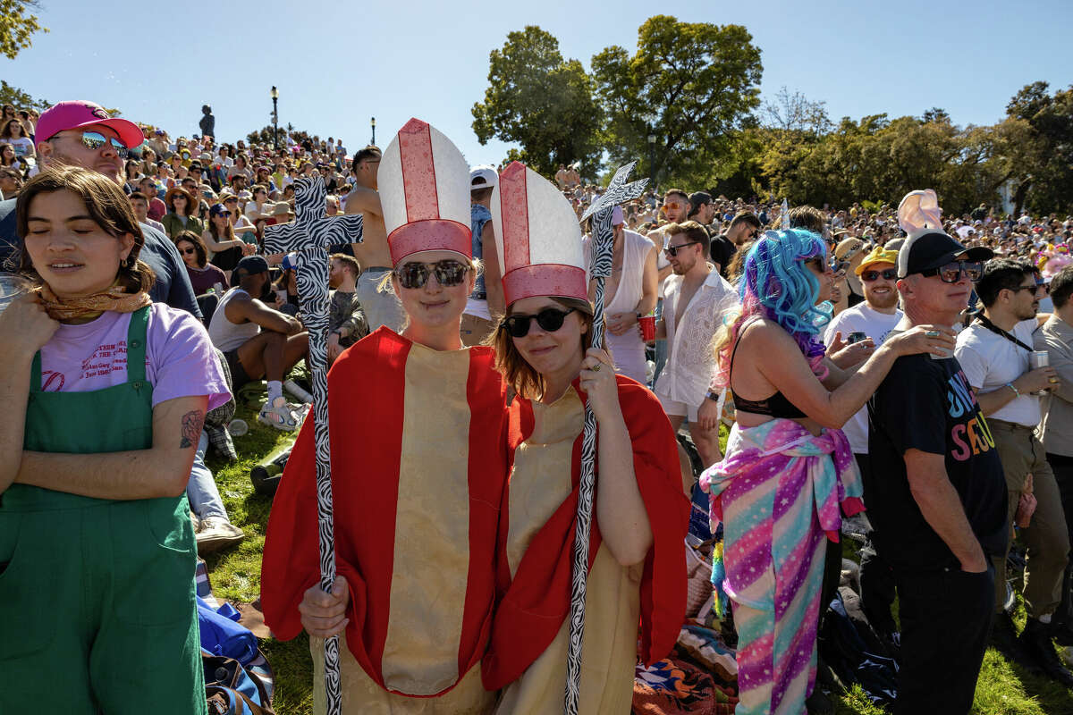 The Popettes en el concurso Hunky Jesus and Foxy Mary en Dolores Park en San Francisco, California, el domingo 9 de abril de 2023. 