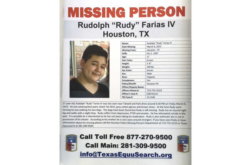  Un hombre de Texas que desapareció cuando era adolescente en 2015 fue encontrado con vida, dicen su familia y la policía