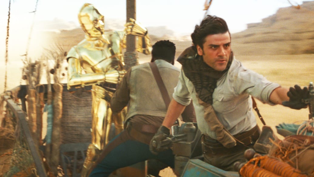 Una foto de Oscar Isaac en Star Wars: The Rise of Skywalker en 2019